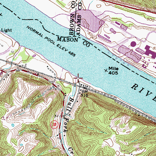 Topographic Map of Bull Fork Creek, KY