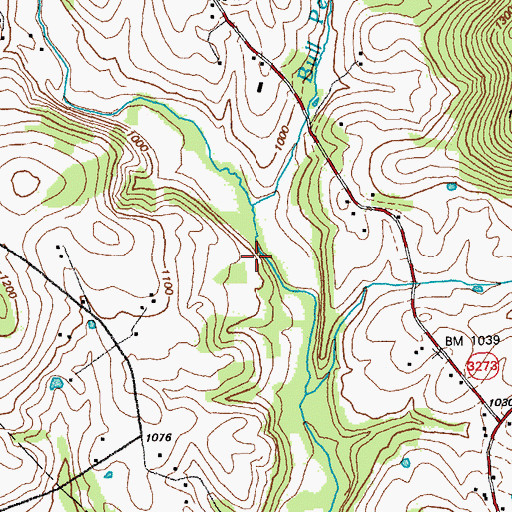 Topographic Map of Bull Pen Branch, KY