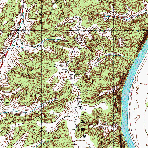 Topographic Map of Bull Ridge, KY
