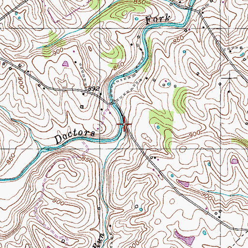 Topographic Map of Bull Run, KY