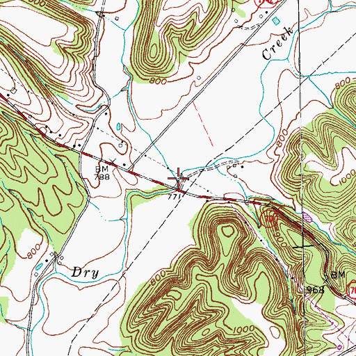 Topographic Map of Bull Run Creek, KY