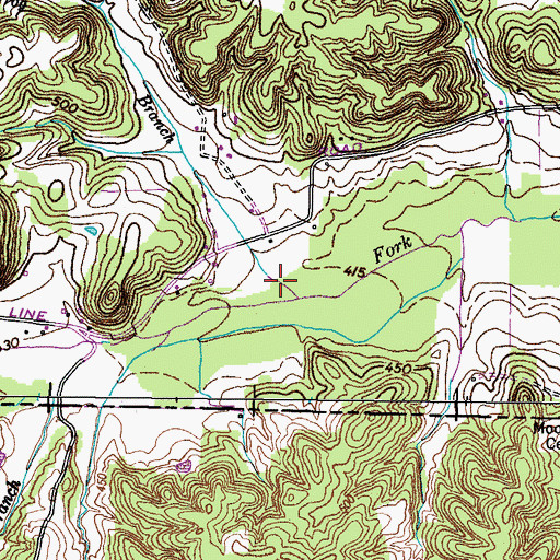 Topographic Map of Bullfrog Branch, KY