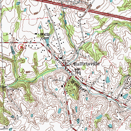 Topographic Map of Bullittsville, KY