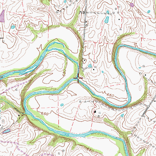Topographic Map of Bullskin Creek, KY