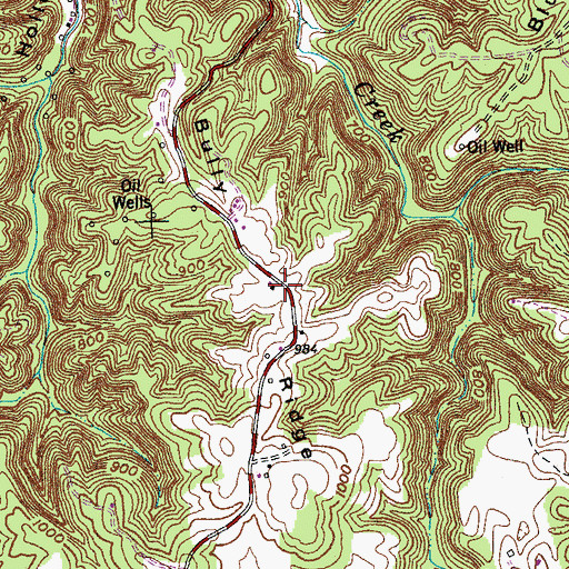 Topographic Map of Bully Ridge, KY