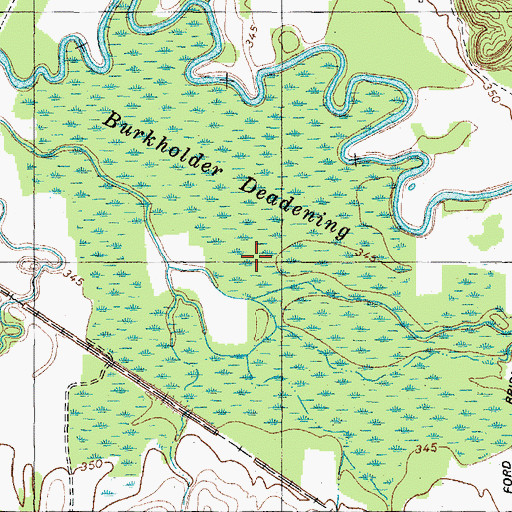 Topographic Map of Burkholder Deadening, KY