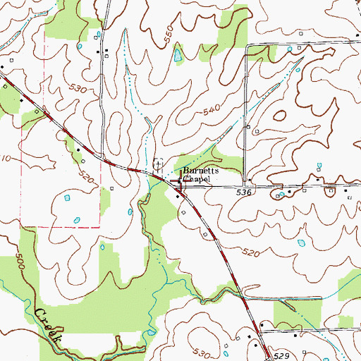 Topographic Map of Burnett Chapel, KY