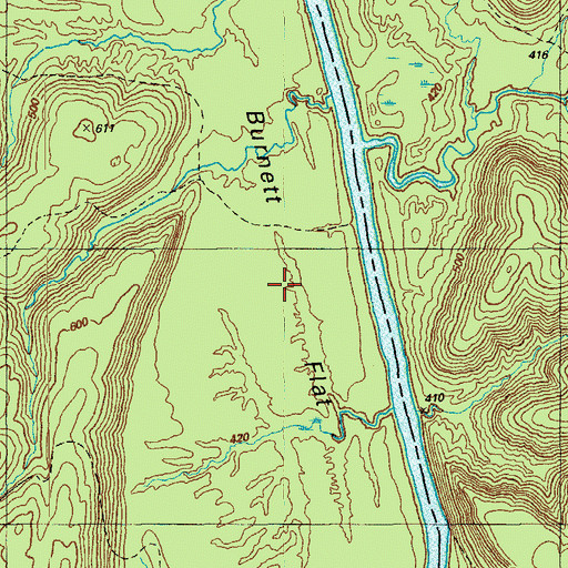 Topographic Map of Burnett Flat, KY