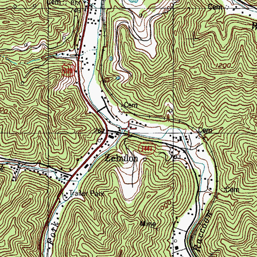 Topographic Map of Burning Fork, KY