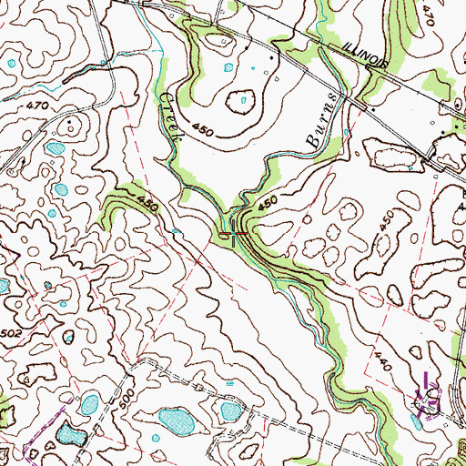 Topographic Map of Burns Creek, KY