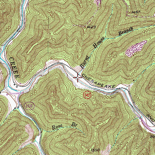 Topographic Map of Burnt House Branch, KY