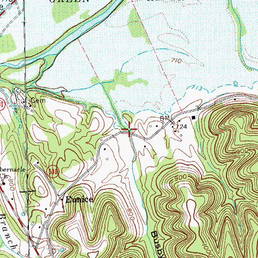 Topographic Map of Busby Hollow, KY