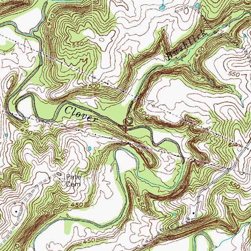 Topographic Map of Bushlick Branch, KY