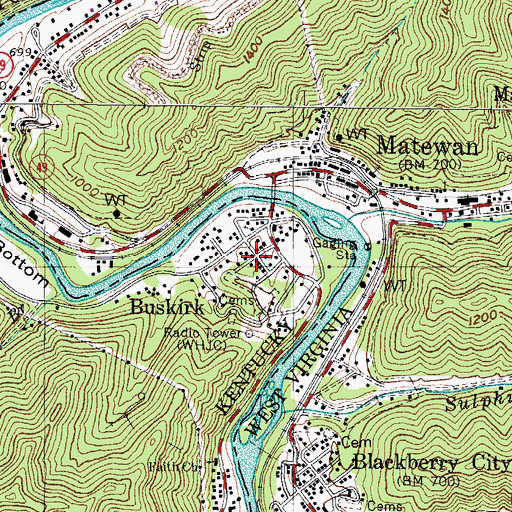 Topographic Map of Buskirk, KY