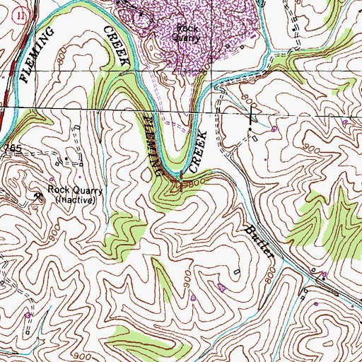 Topographic Map of Butler Branch, KY