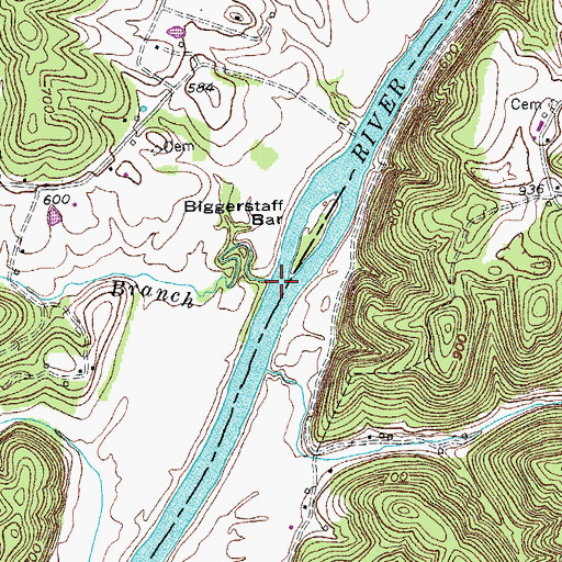 Topographic Map of Butler Branch, KY
