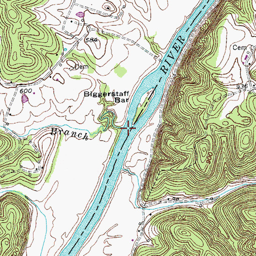 Topographic Map of Butler Branch, KY
