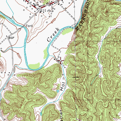Topographic Map of Butler Hollow, KY