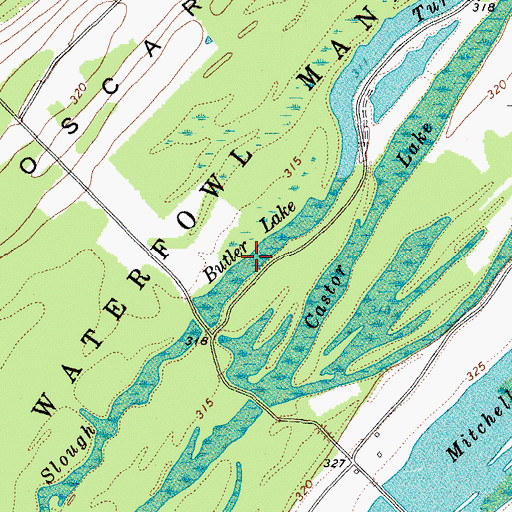 Topographic Map of Butler Lake, KY