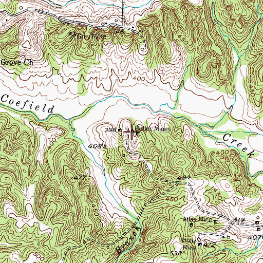 Topographic Map of Butler Mines, KY