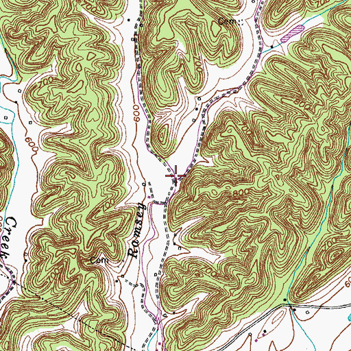 Topographic Map of Buttler Creek, KY