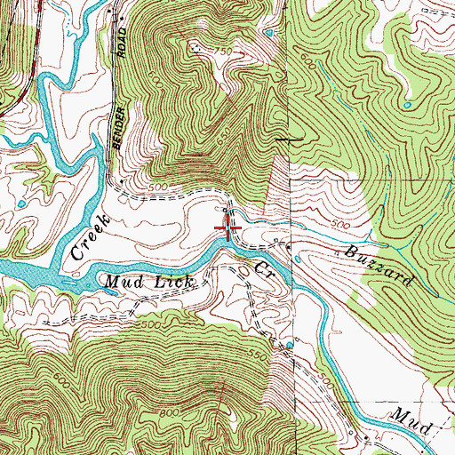 Topographic Map of Buzzard Branch, KY