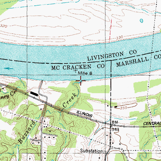 Topographic Map of Buzzard Creek, KY
