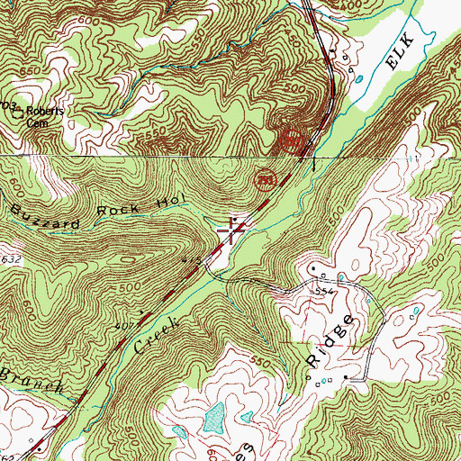 Topographic Map of Buzzard Rock Hollow, KY
