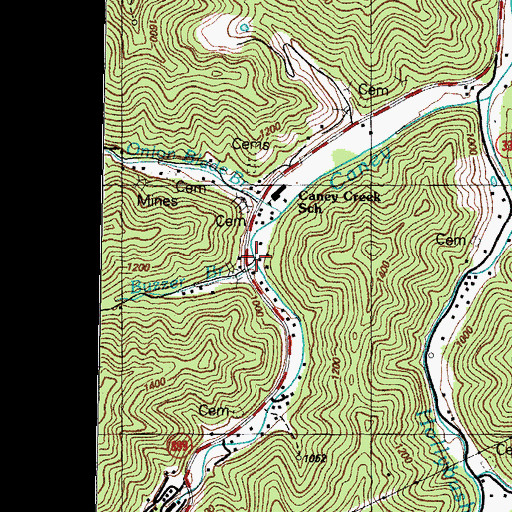 Topographic Map of Buzzer Branch, KY