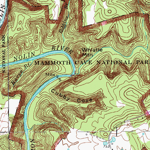 Topographic Map of Bylew Creek, KY