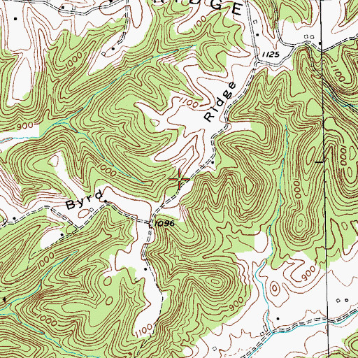 Topographic Map of Byrd Ridge, KY