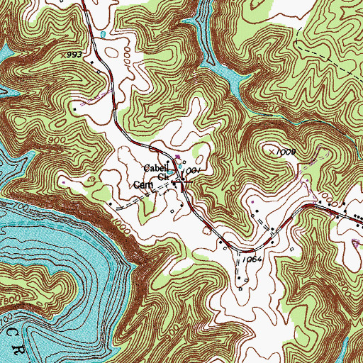 Topographic Map of Cabell Grove United Methodist Church, KY