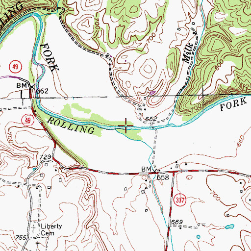 Topographic Map of Cabin Branch, KY