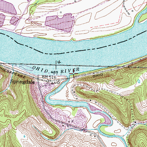 Topographic Map of Cabin Creek, KY