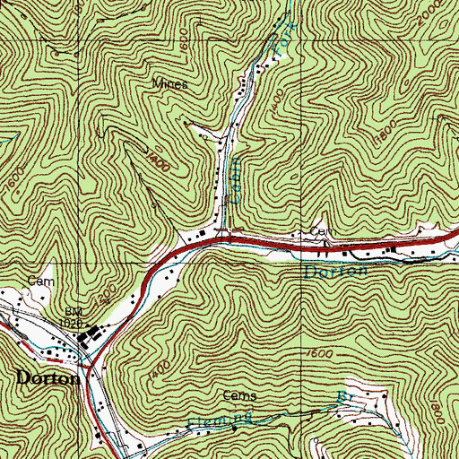 Topographic Map of Cabin Fork, KY