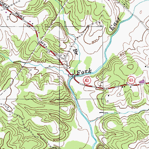 Topographic Map of Cable Branch, KY