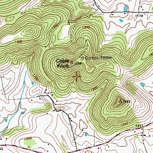 Topographic Map of Cable Knob, KY