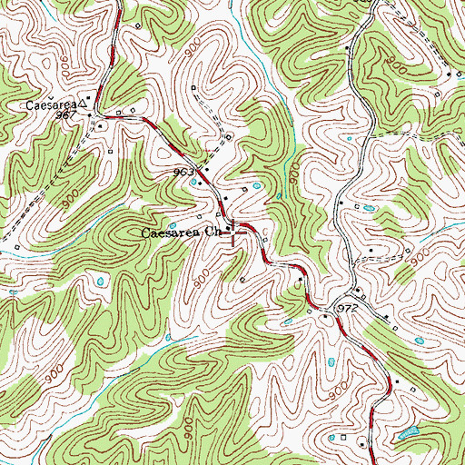 Topographic Map of Caesarea Church, KY