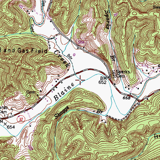 Topographic Map of Cains Creek, KY