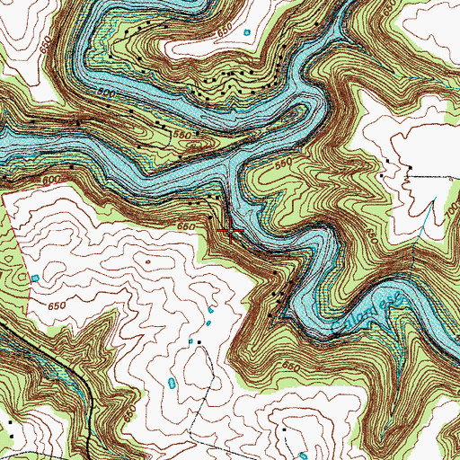 Topographic Map of Calamese Creek, KY