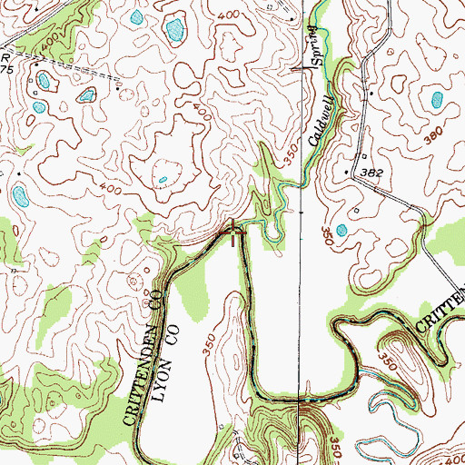 Topographic Map of Caldwell Spring Creek, KY
