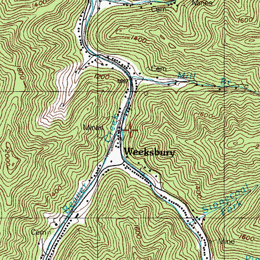 Topographic Map of Caleb Fork, KY