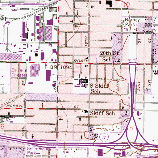 Topographic Map of G S Skiff School, AZ