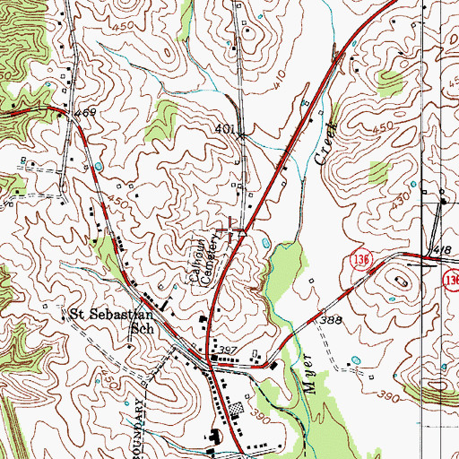 Topographic Map of Calhoun Cemetery, KY