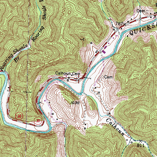 Topographic Map of Calhoun Cemetery, KY