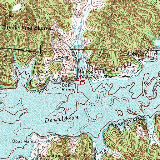 Topographic Map of Calhoun Hill Public Use Area, KY
