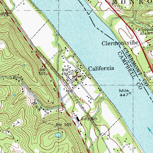 Topographic Map of California, KY