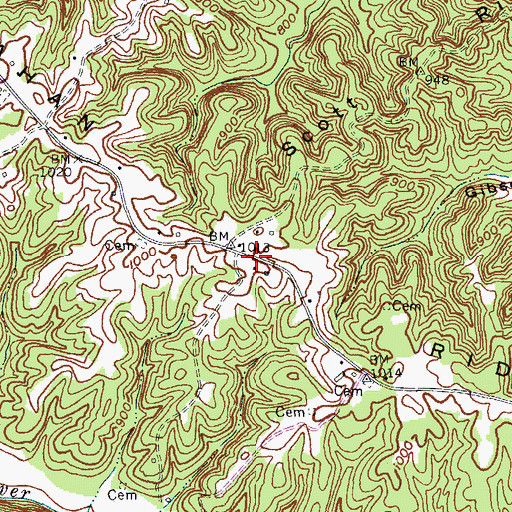 Topographic Map of Callahan Ridge, KY
