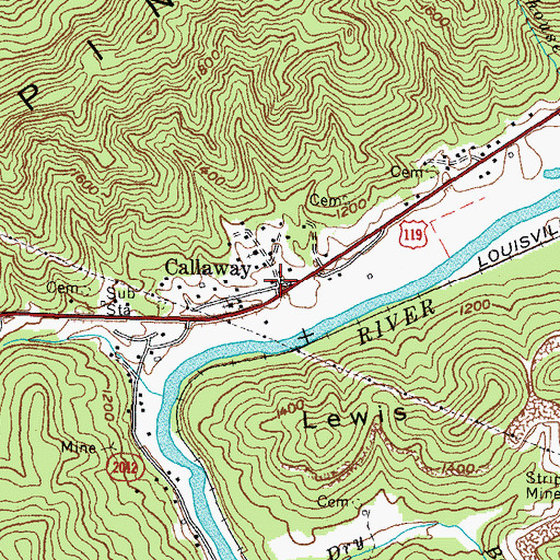 Topographic Map of Callaway, KY