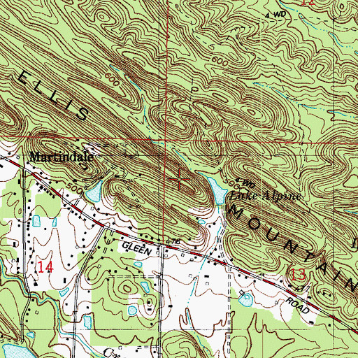 Topographic Map of Ellis Mountain, AR